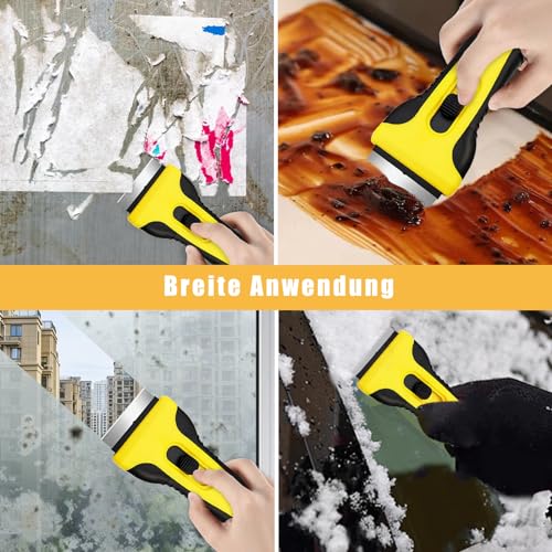 Phantasy® Ceranfeldschaber Herdkratzer mit 5 Ersatzklingen, Ceranfeld Kratzer Glasschaber Ceranfeldreiniger für Cerankochfeld Schaber Küchenschaber Set für Kochfeld, Backofen, Glaskeramik