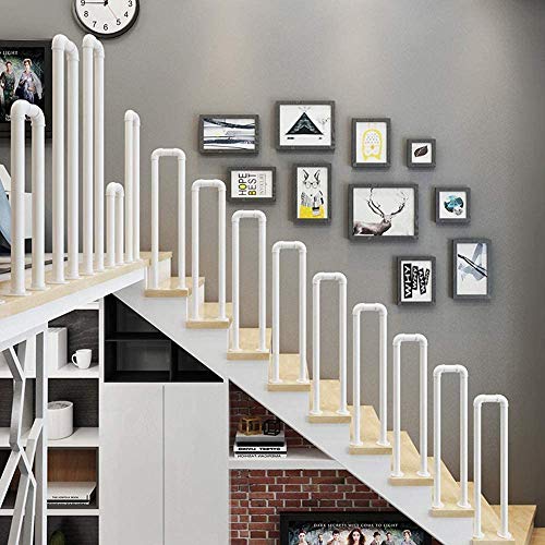 GSKD Main Courante Escalier en Fer Forgé en Forme De U Noir Industriel Rampe D'escalier Antidérapant Rampe Escalier pour Escalier Porche Garde-Corps De Sécurité