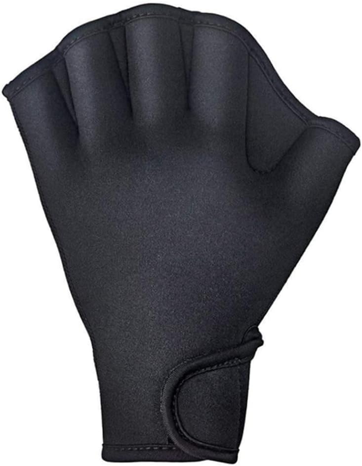 Aquatic Gloves,Swimming Webbed Gloves,Swimming Training Webbed Swim Gloves Aqua Flippers Gloves for Men Women Adult Children Aquatic Fitness Water Training Black (L) : Sports & Outdoors