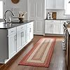 Super area rugs 2x6ft farmhouse braided rug runner natural soft cotton carpet for hallway entryway kitchen sink primitive country woven rug redcreamivory  urban country home decor