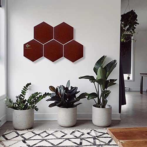Image of YGM Acoustic Foams Professional Hexagon Acoustic Foam Panels, Absorption Panel, 12 X 12 X 1 inch High Density Edge Wall Tiles for Acoustic Treatment (Coffee Brown, Set of 72)