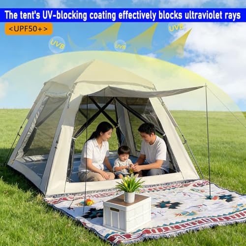 Carpa instantánea para camping con toldo y protección solar miniatura 4