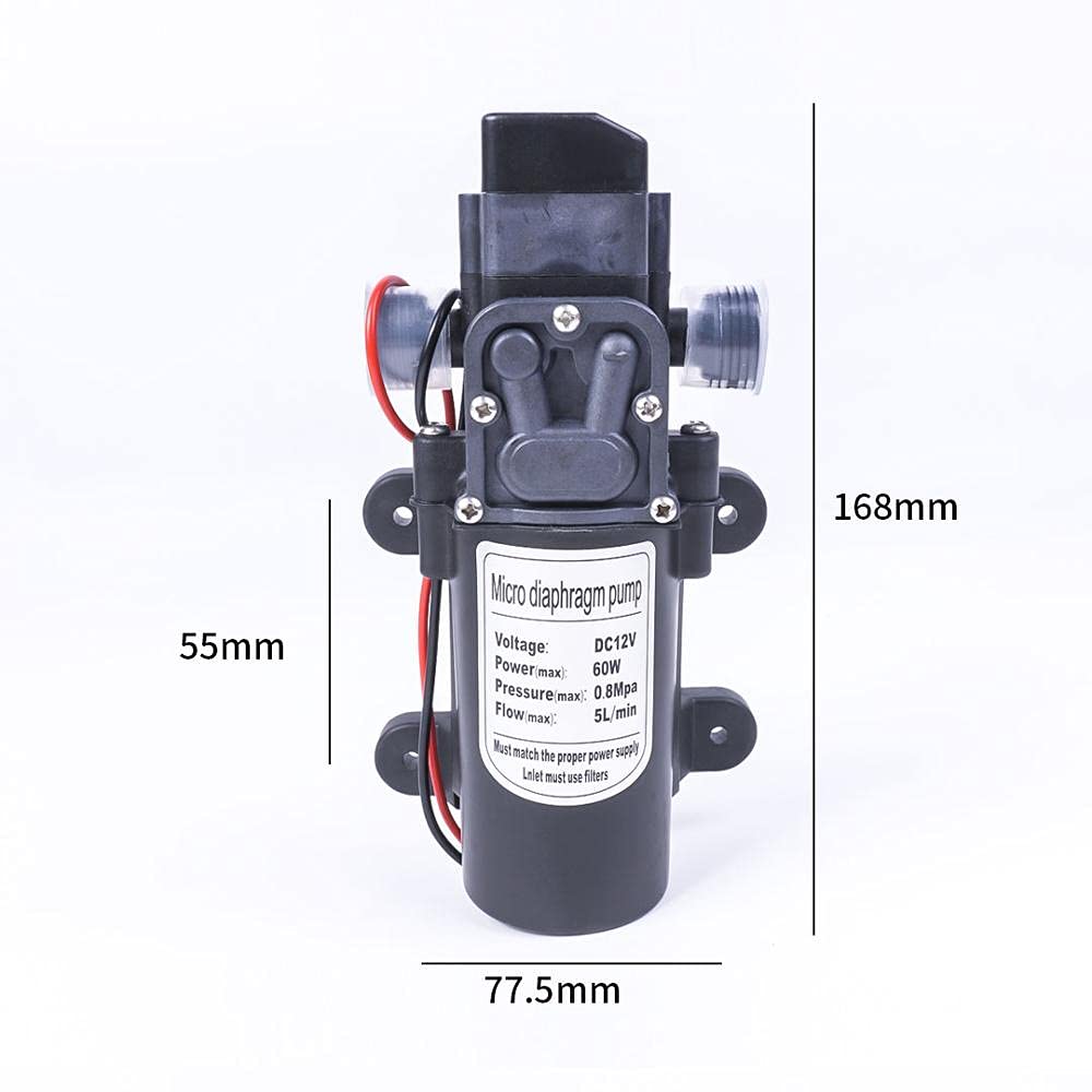 DC 12V 60W 130PSI 5L / Bomba DE Agua MIN DIAFRAGM Bomba DE Agua, Bomba DE AUTIMIENTO Interruptor AUTOMÁTICO for EL Camper DE Wagon DE Jardin (Voltage : 12V60W)