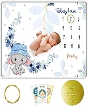 YIMOBRA Milestone Blanket and Props for Baby's |1 to 12 Months |Newborn Ac Room Blanket for Summer, Winter, Bedding (Stars)