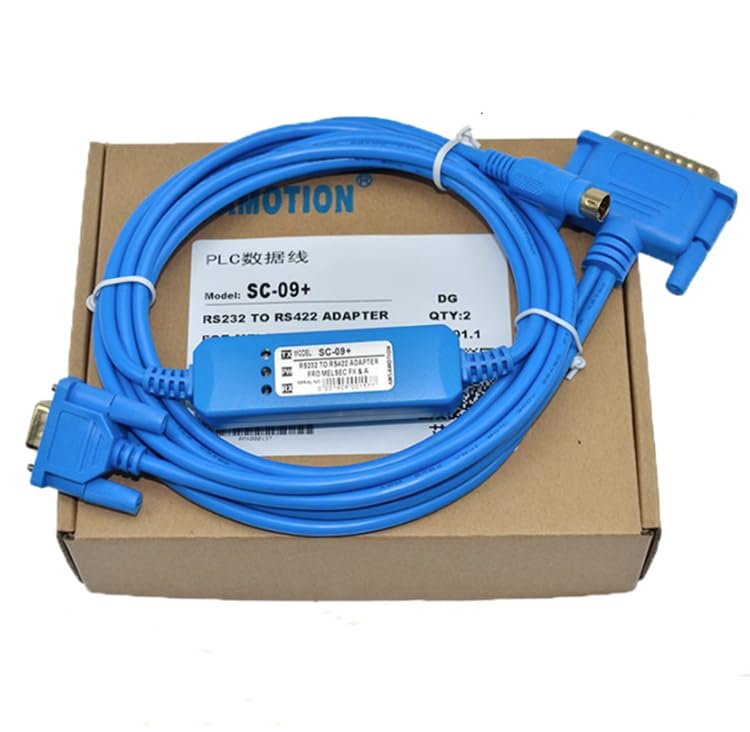 Applicable SC-09 PLC Programming Cable RS232 Serial Cable Download Cable Communication Cable Gold-Plated Blue Length: 3 Meters