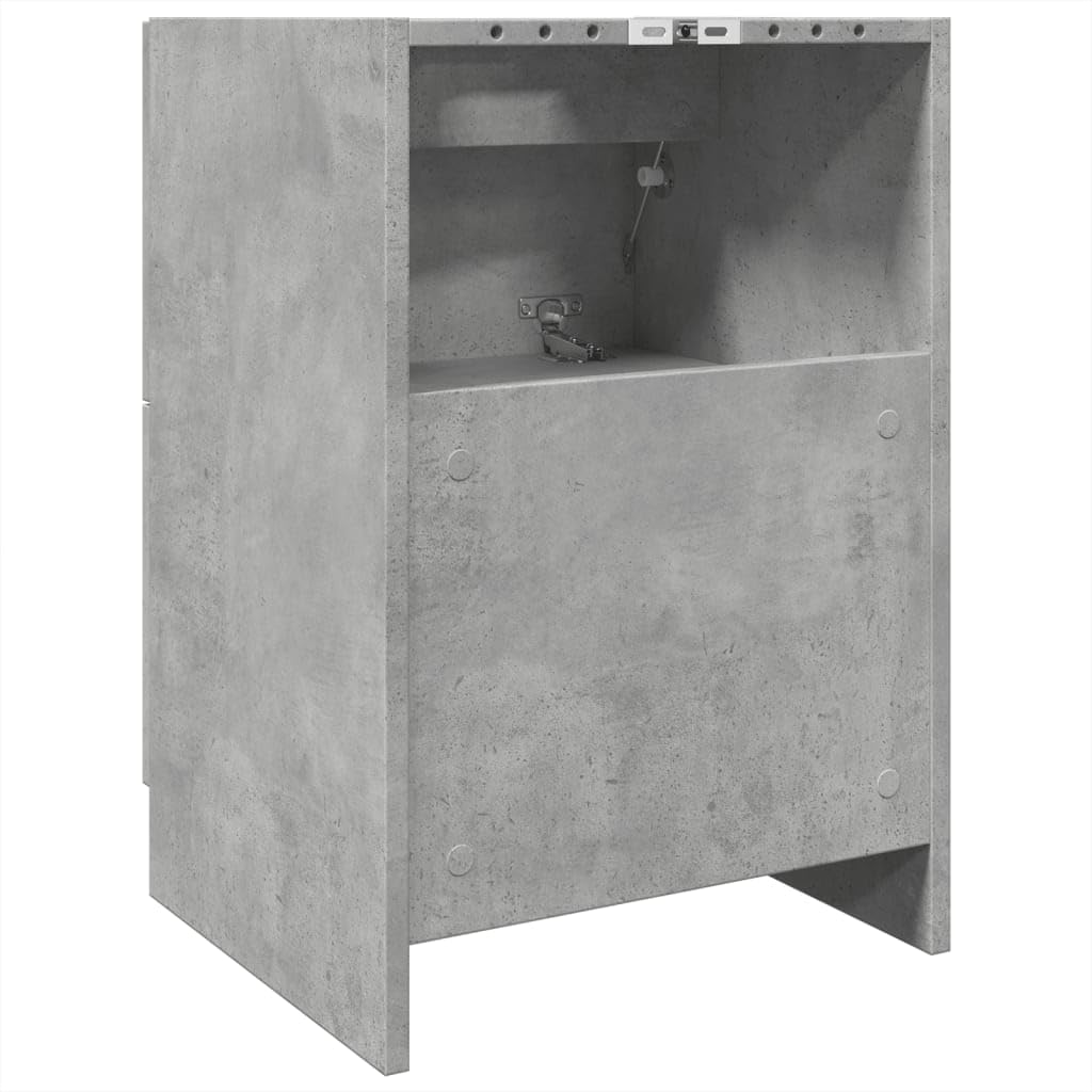 Szafka pod umywalkę, betonowa szara, 40 x 37 x 59 cm, materiał drewnopochodny, trwały mebel łazienkowy z szufladą, nowoczesny design na umywalkę, dużo miejsca do przechowywania