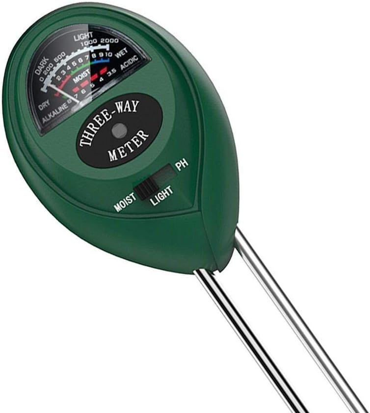 REUNIRSE Soil pH Meter, 3-in-1 Soil Test Kit for Moisture, Light & pH for Home and Garden, Lawn, Farm, Plants, Herbs & Gardening Tools, Indoor/Outdoor Plant Care Soil Tester (No Battery Needed)