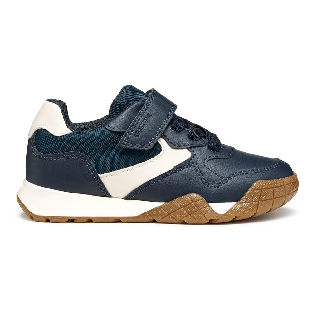 Geox Junior J Rann-E Boy Sneakers, Navy/Lt Ivory, 32 EU