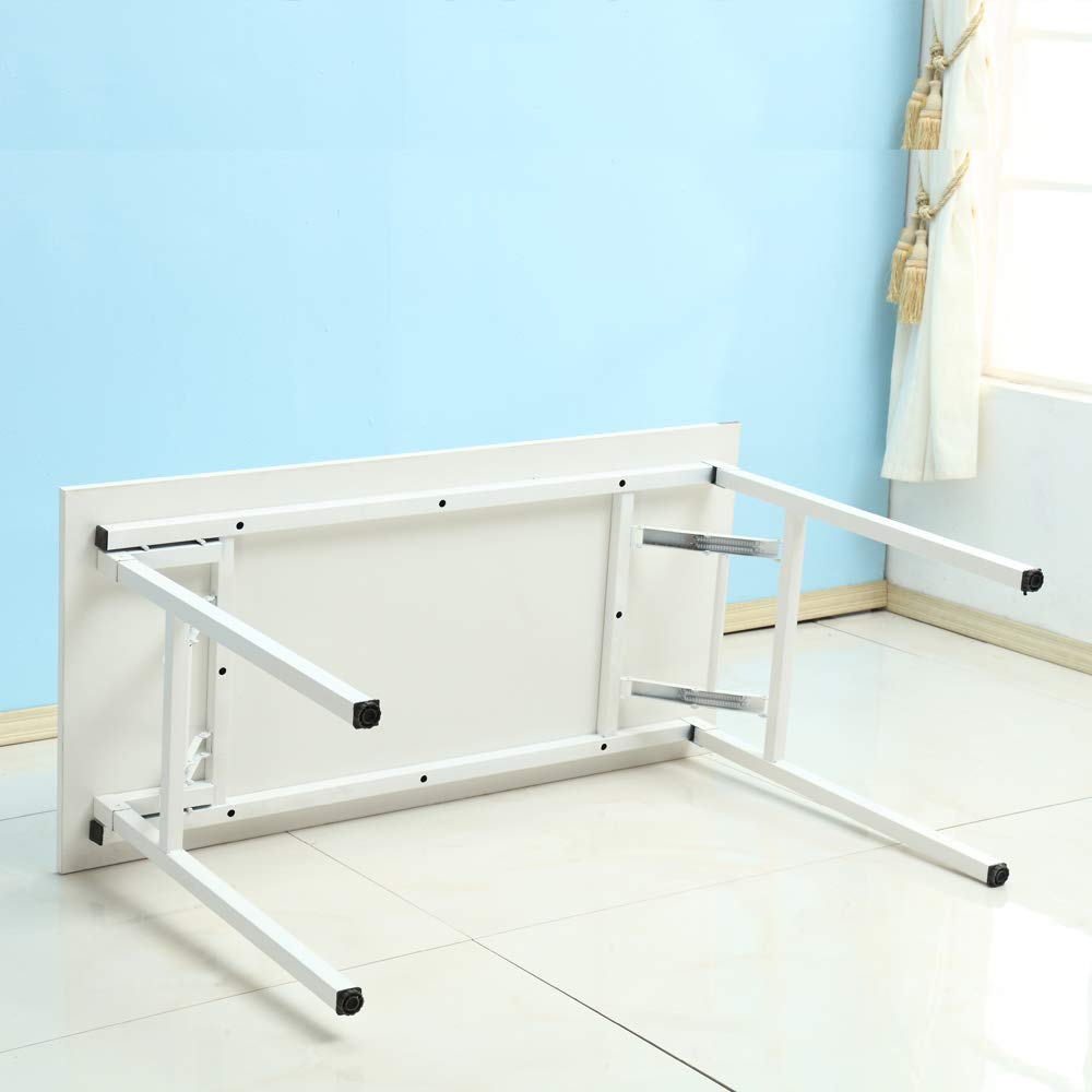 Need 55 inches Computer Desk Office Desk Folding Table with BIFMA Certification Computer Table Workstation,White AC5DW-140