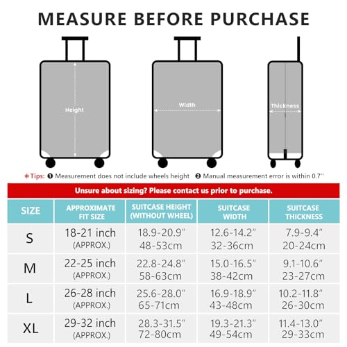 travelkin luggage cover washable suitcase cover suitcase protector anti-scratch suitcase cover fits 18-32 inch luggage