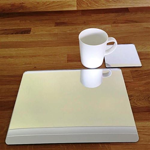 Rectangular Placemat and Square Coaster Set - Mocha Brown - Set of 4