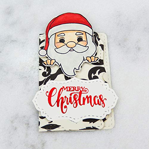 Merry Christmas Reindeer Sledding Die Cuts Metal Set - Christmas Deer Cutting die Stencils for Cards Making Album DIY Scrapbooking Paper - Thumbnail 4