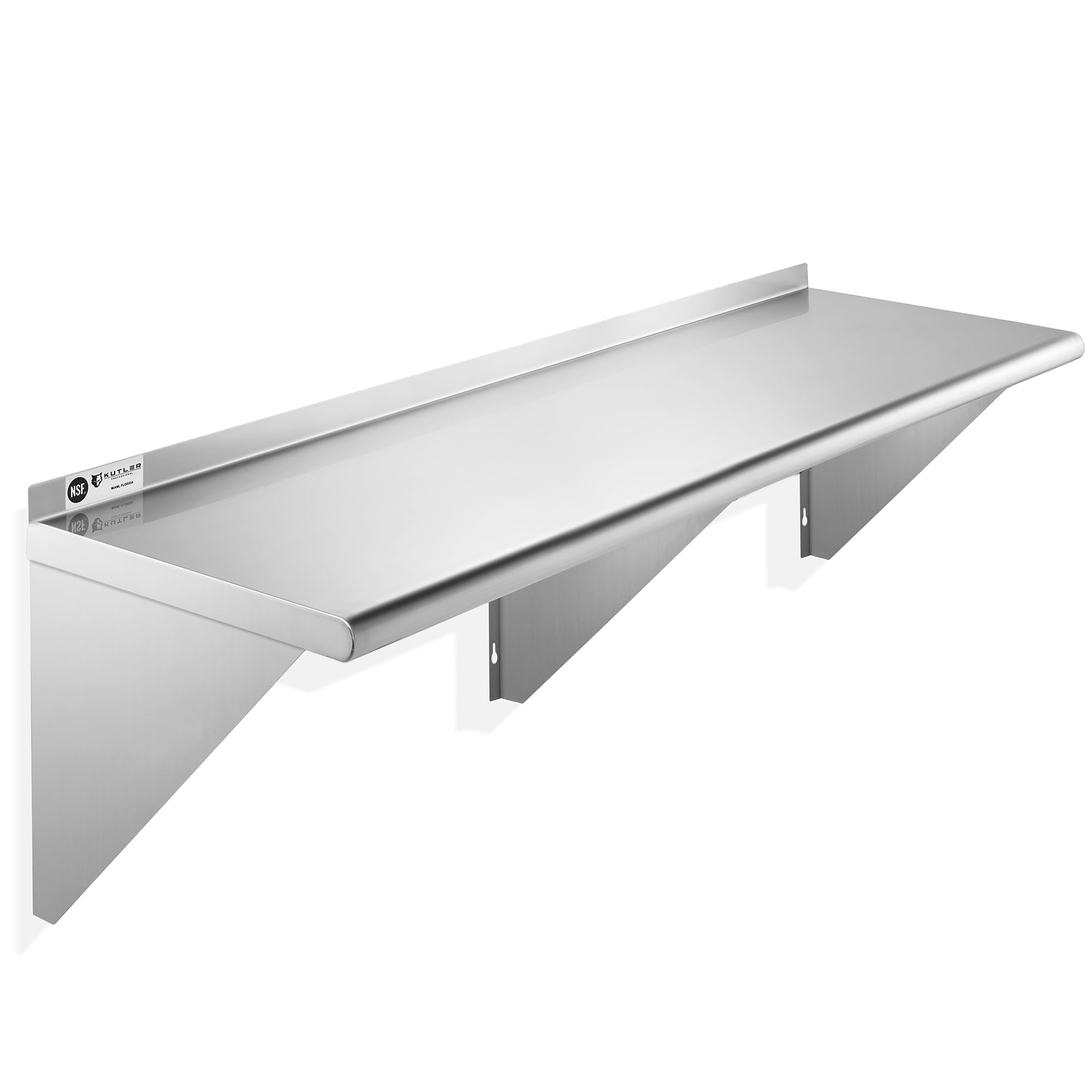 KUTLER Stainless Steel Shelf - 18" x 60", NSF Wall Mounted Shelves