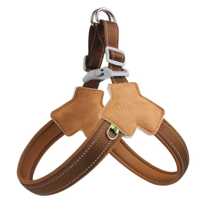 SUSRUSUSRU ProPets Minimal 3-Strap Harness with 3M Reflective, Highly Breathable, Easy to Handle, for All Dog Sizes (M (for 6-11 Kg Dogs), Premium Leather)