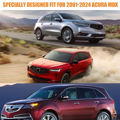 Image of Waterproof Car Covers Replace for 2001-2024 Acura MDX, 6 Layers Silver All Weather Car Cover with Zipper Door & Windproof Bands for Snow Rain Dust Hail Protection