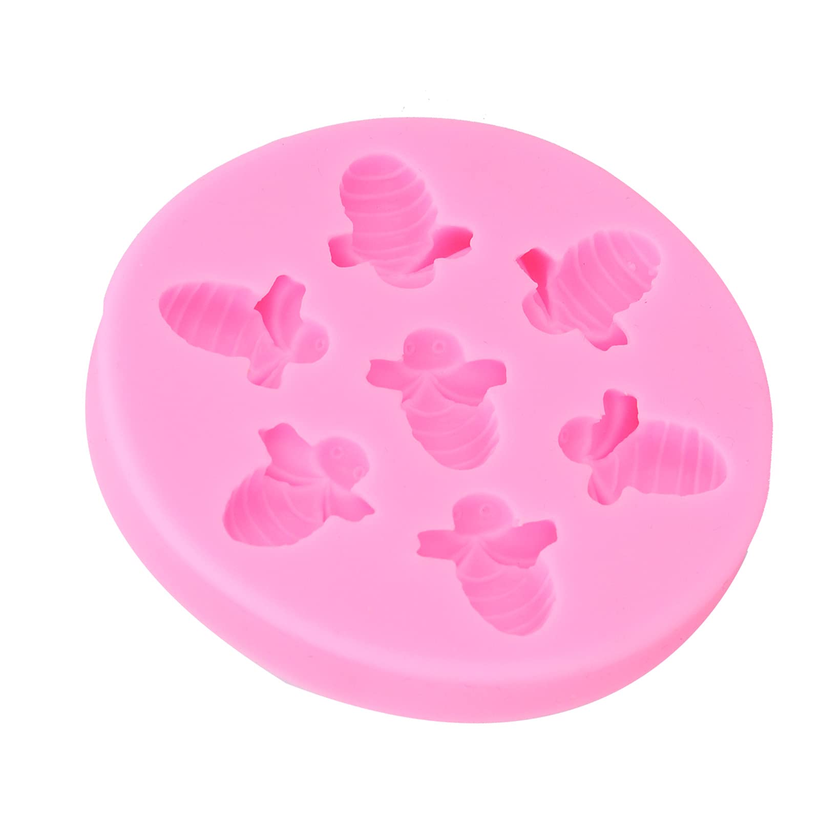 Cocoarm Formy Silikonowe w Kształcie Pszczoły Food Grade Formy do Ciasta Kremówki Różowy 69g Nonstick Elastyczna Forma na Czekoladki do Dekoracji Ciast Pieczenie DIY na Urodziny Wesele (PINK)