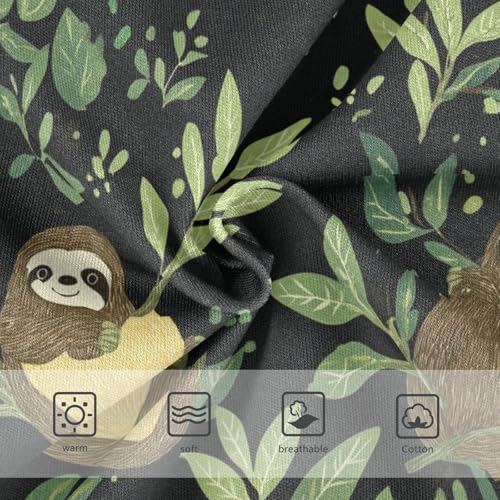 Wusikd Sloth Girls' Underwear Cotton Green Leaves Girls Briefs Soft Toddler Underwear 2T3