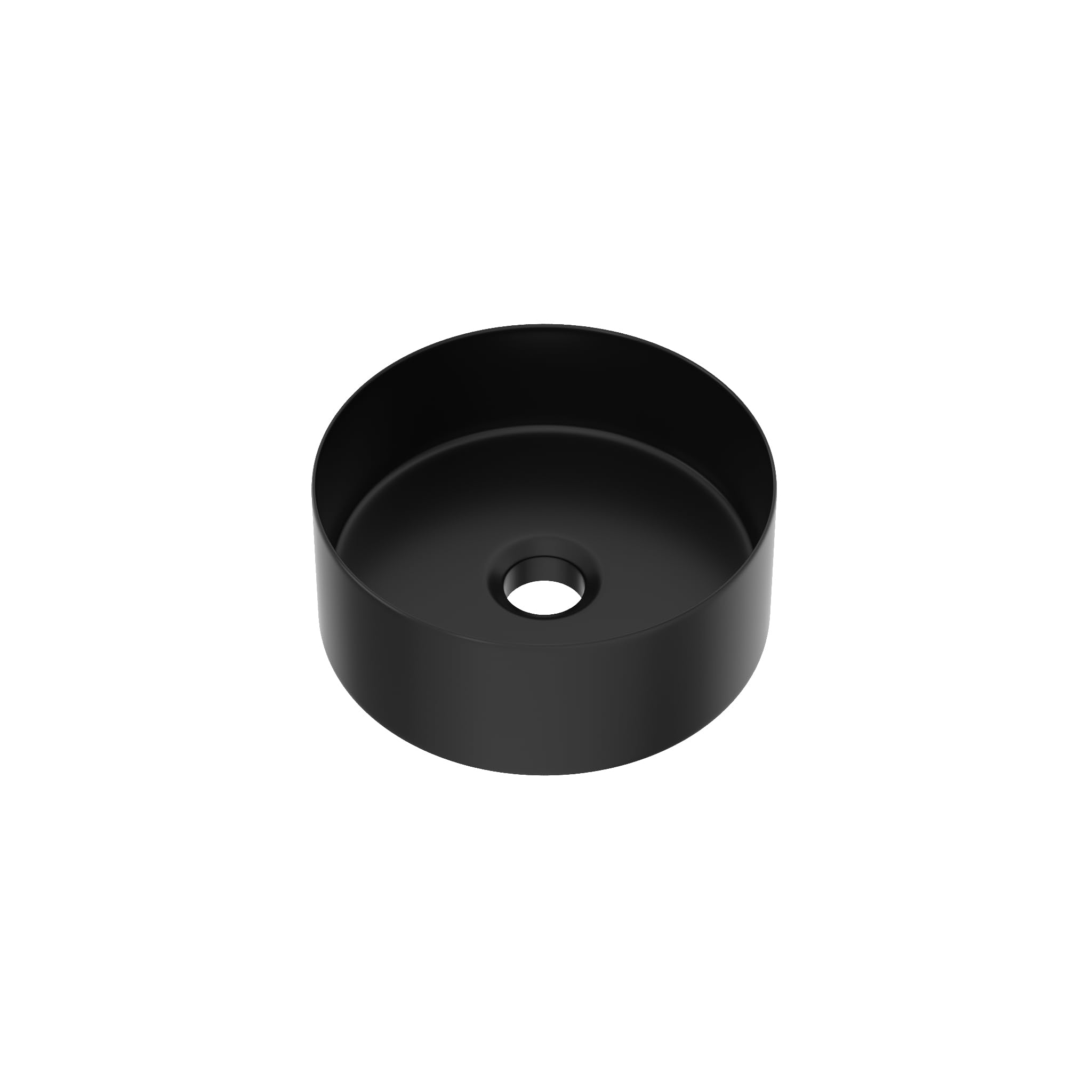 Lavabo rotondo, nero, mini lavabo a mano in elegante design facile da pulire, per bagno e WC degli ospiti (nero opaco, 30 x 30 x 12 cm)