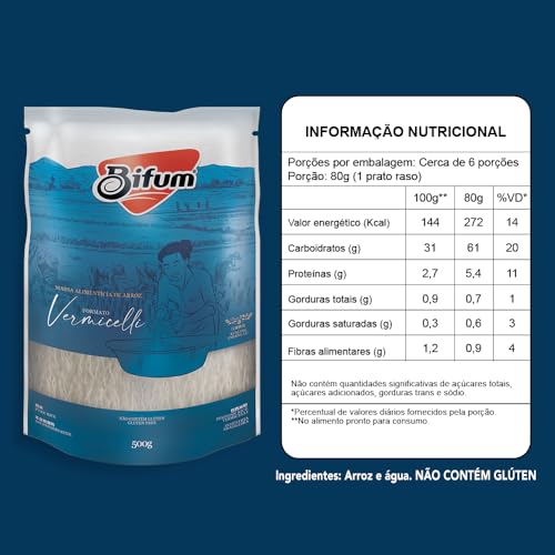 Macarrão Arroz Oriental Bifum Sem Glúten Vegano 500g