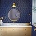 Tempaper Textured Metallic Blue Damsel Removable Peel and Stick Damask Wallpaper, 20.5 in X 16.5 ft, Made in The USA