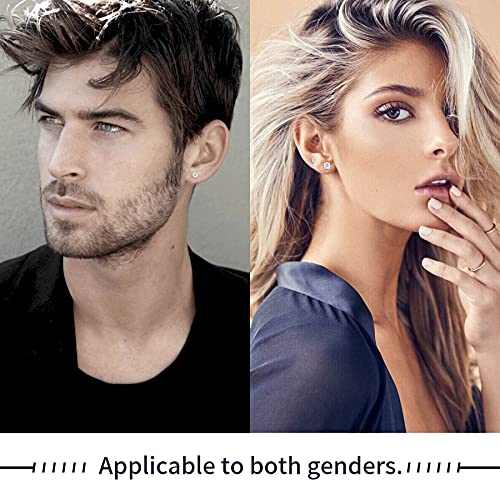 Ladylike Moissanite Stud Earrings White Gold Plated 925 Sterling Silver Earring 0.6Ct-4Ct D Color Vvs1 Brilliant Round Cut Lab Created Diamond Moissanite Earrings For Women Men (Total 0.6 Carats) #TOP4