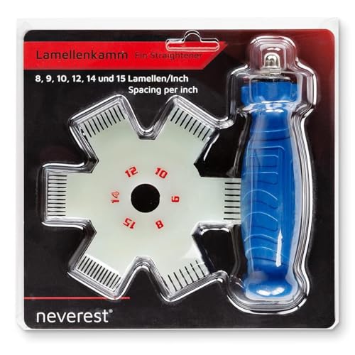 neverest® Pettine per lamelle Ottimizzato per spazi da 8 a 15 lamelle, per l'allineamento di lamelle curve e per la pulizia di evaporatori e condensatori