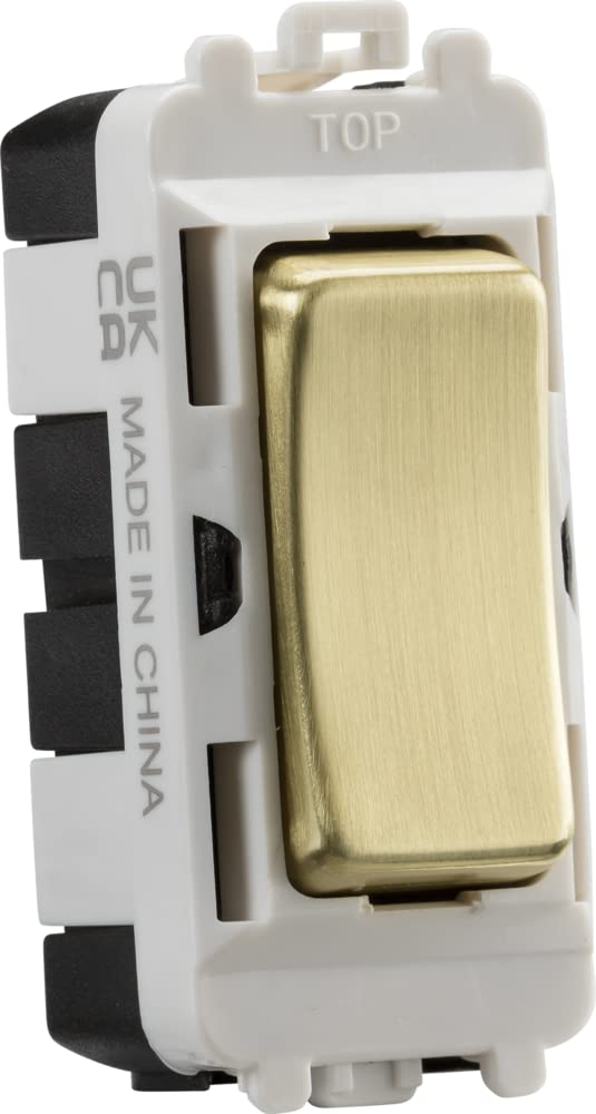 Knightsbridge 20AX 2 way SP module (centre off) - brushed brass