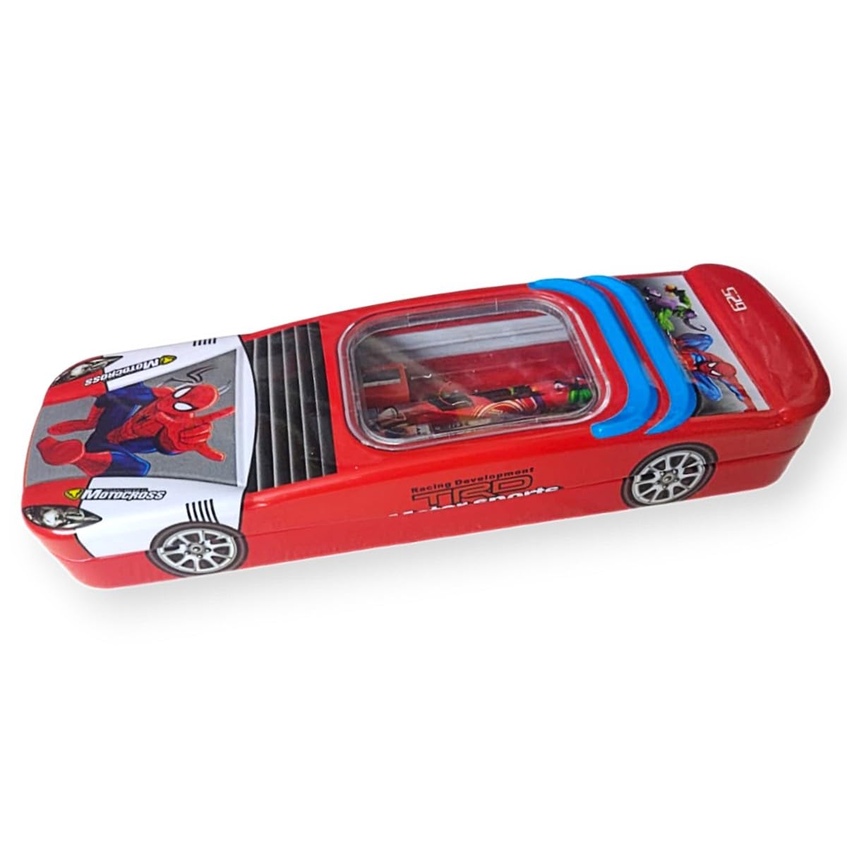 TLISMI Trendy Superhero Cartoon Printed 3D Car Styled Metal Pencil Case with Pencil, Eraser, Sharpener & Scale Double Layer School Supply Organizer Creative Stationary Set for School Kids, Boys, Girls (B0D2J72RY2) Amazon Price History, Amazon Price Tracker