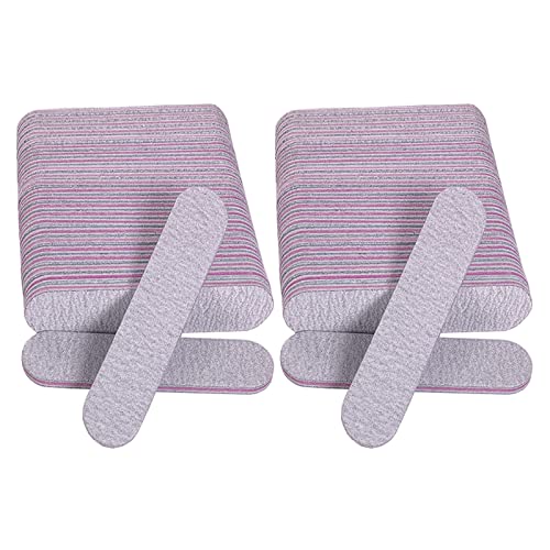 Nail Files (50 Pack) 3.6 Inches Emery Board Nail Files for Acrylic and Natural Nails 100/180 Grit Small Double Sided Fingernail Filer Bulk Mini Professional Finger Nail Filer Manicure Set Gray