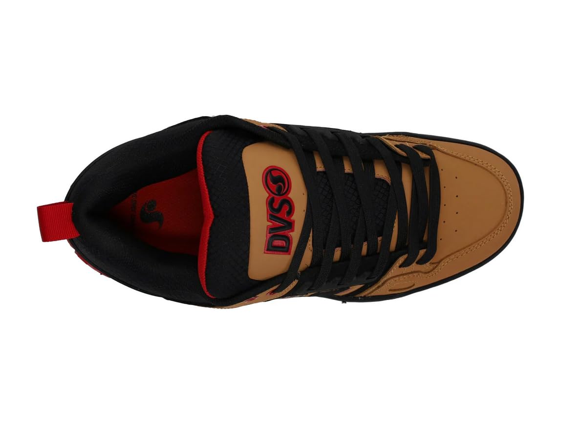 DVS Men's Skate Shoe, TAN/Black/RED, 7