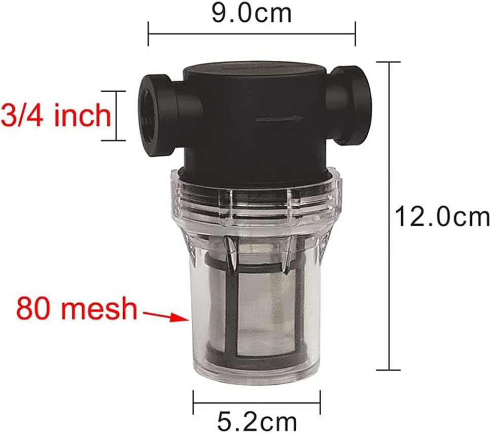 Inline Water Filter，Water Pump Filter Screen， 1pcs Garden Watering Filter, 1/2" 3/4" 1" Plastic Irrigation System Impurity Prefilter Aquaculture Household Water Pipe Strainer(3/4" 80 Mesh)(3/4" 80 Mes