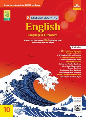 Image of On Board Books | Stellar Learning English Language & Literature Class 10 | CBSE Based on Rationalised NCERT | As per NEP 2020 & NCF 2023 | Reading, Writing, Grammar & Literature Practice