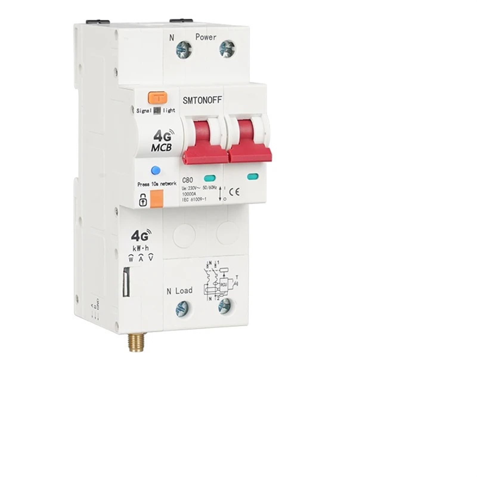Lhnbgtuiw 2 Circuit Breaker Energy Meter Leakage Protection Kwh Wattmeter Voice Control