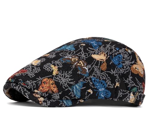 Image of Cotton Newsboy Cap,Breathable Ivy Gatsby Cabbie Beret Hat for Men's Women Driving Hunting Golf