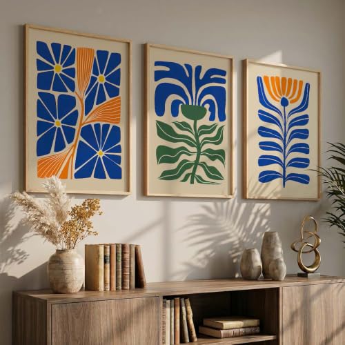 Image of kotart Boho Art Home Decoration Paintings With Frame For Living Room Bed Room Hotel Wall Decor Digital Reprint Set of 3 (10X13 inch)