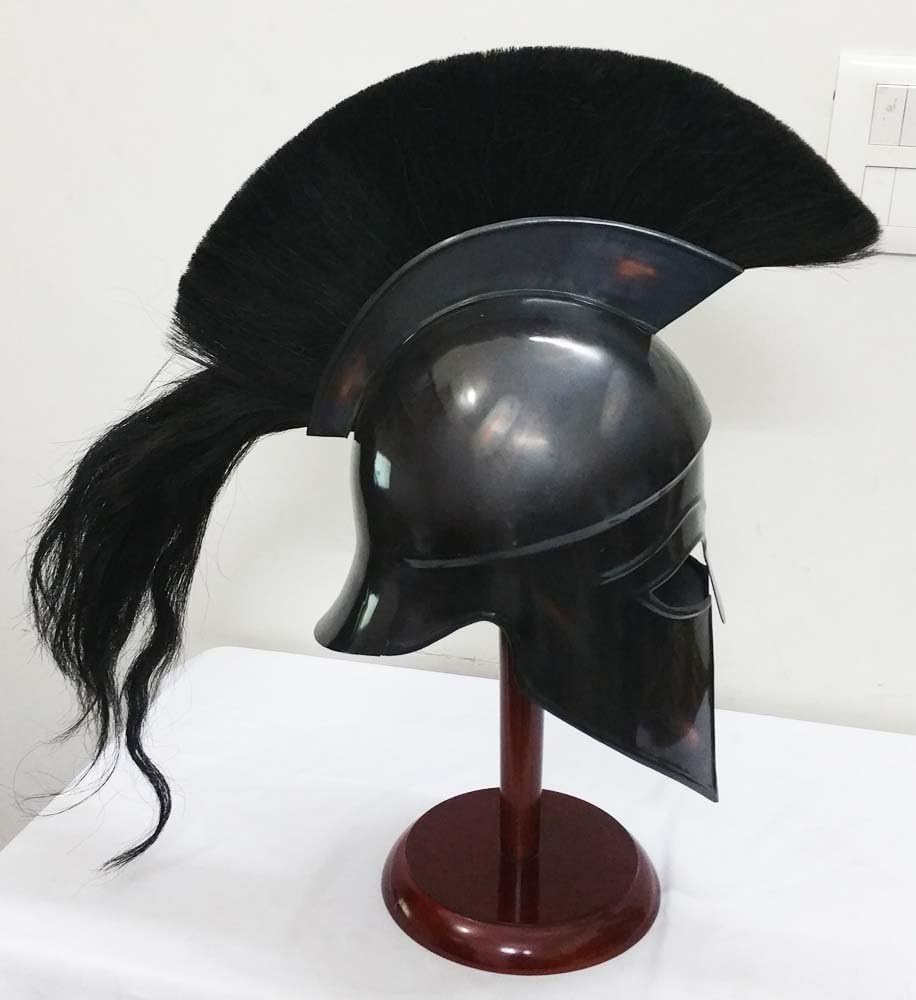 THORINSTRUMENTS Casco griego corintio, casco antiguo medieval armadura caballero espartano réplica casco con soporte libre