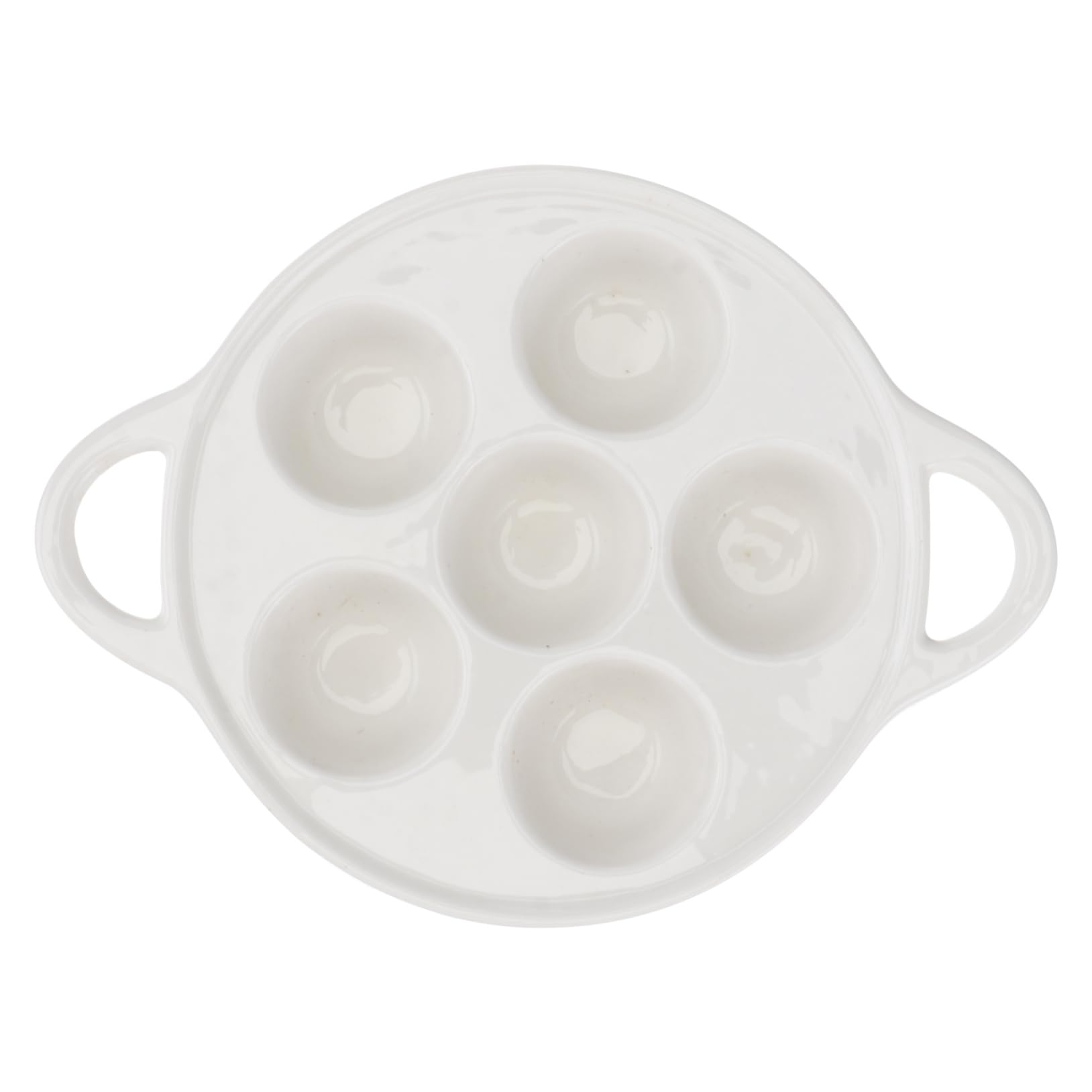 OKUMEYR 1pc Bakeware Footed Escargot Plate Enamel Cookware Enamel Tray French Snail Serving Plate Holes Escargot Dish Snail Escargot Plates Escargot Cooking Tray Food Trays Ceramics White