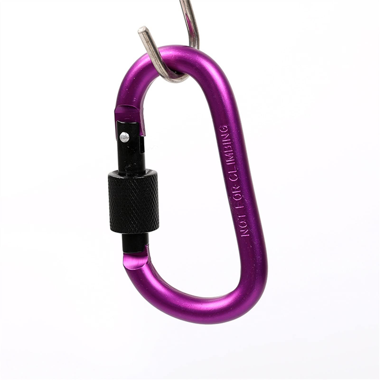 Mosquetón, Mosquetón de Aluminio en Forma D con Hebilla Colgante y Cierre for Mochila, Llavero mosquetón, Accesorios for Viajes al Aire Libre, Camping Senderismo(Hd911purple)