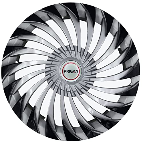 Image of PRIGAN Wheel Cover for Mahindra E20 13 Inch Silver Black Wheel Cap (Available in 13 & 14 Inch) (Set of 4 Pcs) (Press Fitting) Model- Swing DC-13