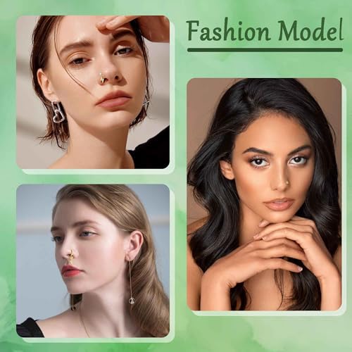 SONNYX 30Pcs 20G Dangle Nose Rings L Shaped Nose Studs Hoops for Women Copper Dangly Nose Rings CZ Flower Star Butterfly Heart Silver Gold Nose Piercing Jewelry2