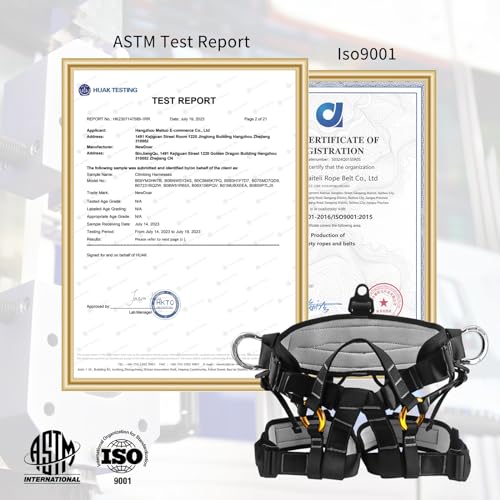 Image of NewDoar Climbing Harness, Mountaineering Rock Climbing Harness, Half Body Harness for Rappelling Fire Rescuing Tree Climbing