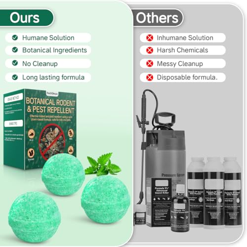 Image of Rodent Mouse Repellent 42 pcs, Peppermint Oil Moth Balls for Mice Rats Deterrent, Natural Pest Control Mothballs for Rodents, Squirrels, Skunk, Mole, Gopher, Pets Safe, Indoor and Outdoor Use