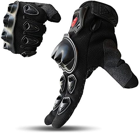 Scoyco Motorcycle Gloves Men Full Finger Breathable Mesh Motorbike Gloves Hard Knuckle Touchscreen Motocross Sport Gloves for BMX ATV MTB Racing Cycling