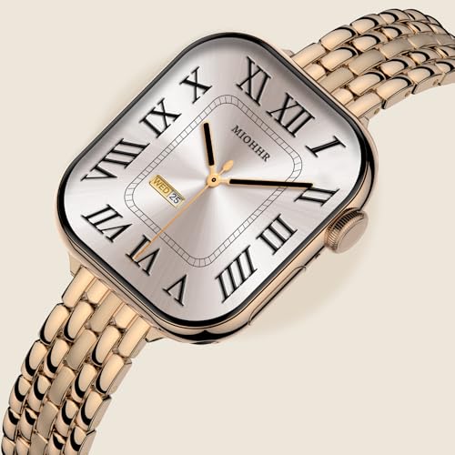 Image of Slim Metal Bands for Apple Watch 38mm 40mm 41mm 42mm(Series 11 /10) | Thin Shiny Stainless Steel Strap Bands for Women, Fit iWatch Series 11 10 9 8 7 6 5 4 3 2 1 SE3 SE2 SE, Rose Gold