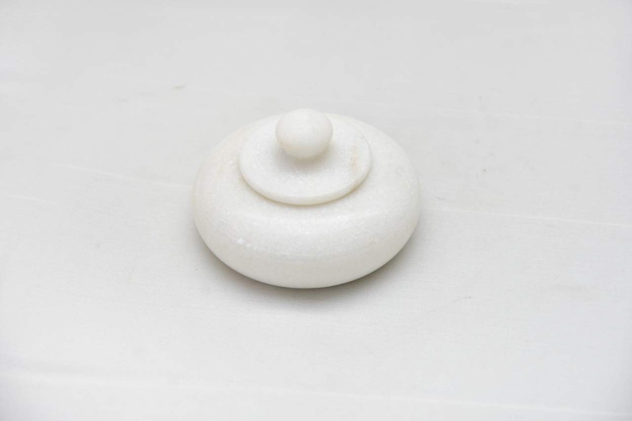 Rajasthan famus Marble 3 inch kumkum and Jewellery Box White Stone Marble Sindoor Box(Sindur dabbi)/Kumkum Box-image-49