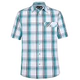 JIAER Men's Casual Stylish Short Sleeve Button-Up Plaid Shirts Cotton Shirt L06