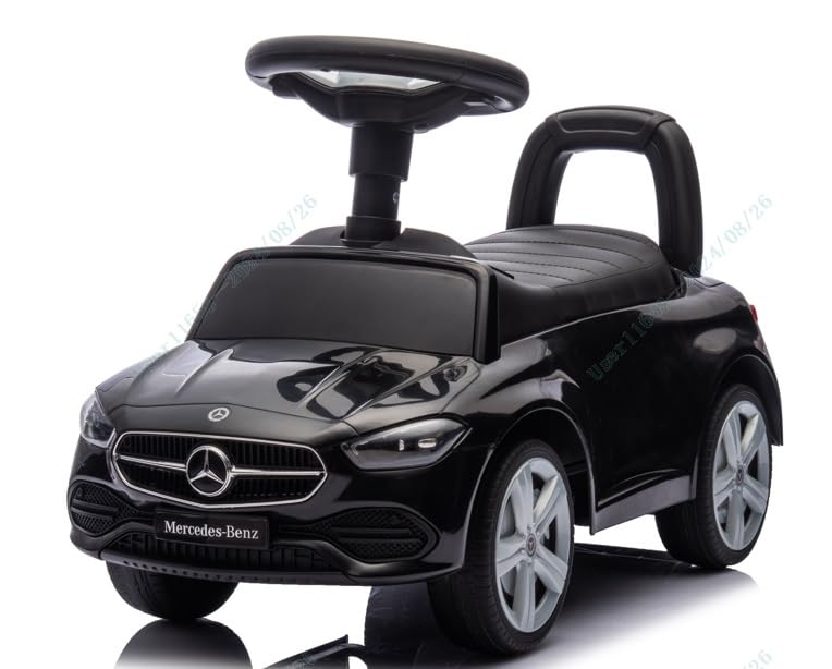 DREAMADE Porteur Bebe, Voiture à Pousser pour Enfant 12-36 Mois, sous Licence Mercedes-Benz, Bouton Musical, 65 x 28 x 38 CM, Charge Max. 25 KG (Noir)