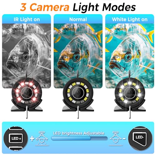 Image of Underwater Fishing Camera 5 inch LCD Monitor Portable Fish Camera with Light Waterproof IP68 for Ice Fishing, Lake Sea Boat Kayak Fishing