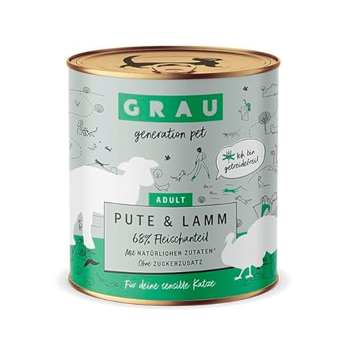 Produktbild von Grau – das Original – Nassfutter für Katzen Pute & Lamm - 800 g