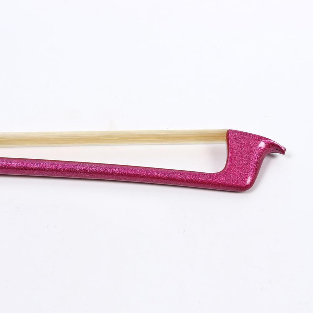 Violinenbogen aus Kohlefaser, 4/4, handgefertigt, mit Rosshaar, Ebenholzfrosch, gut ausbalanciert, rosa Geigenbögen